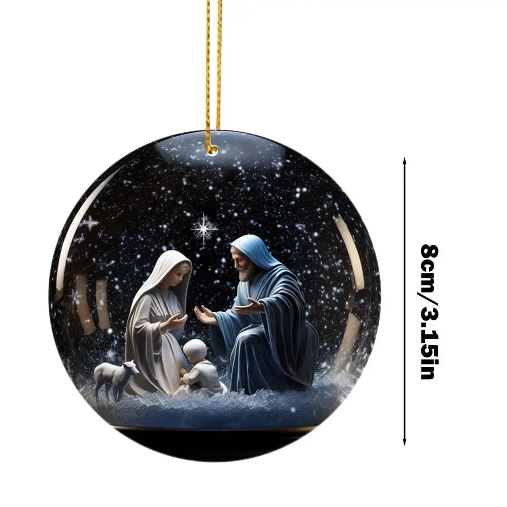 2D Nativity Scene Holiday Pendant