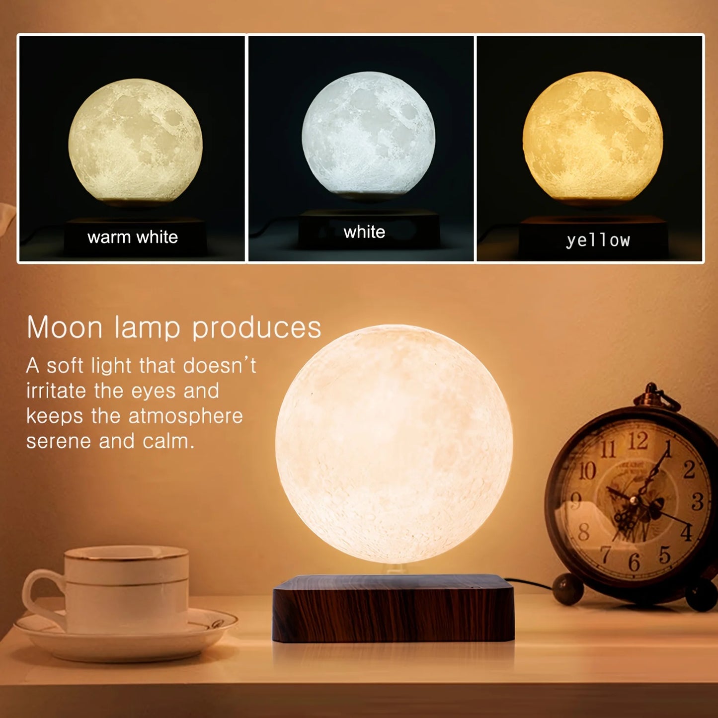 Magnetic Floating 3D Moon Lamp