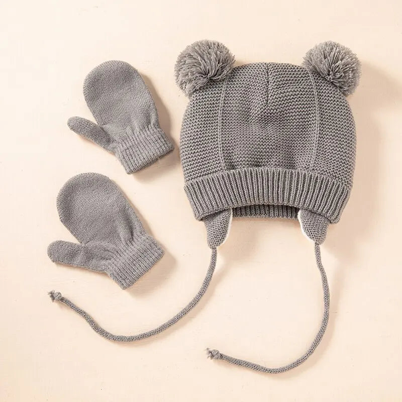 Toddler Beanie Cap with Gloves
