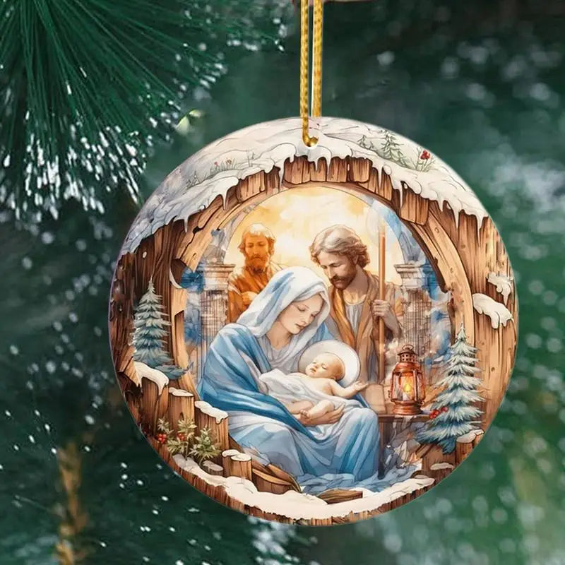 2D Nativity Scene Holiday Pendant