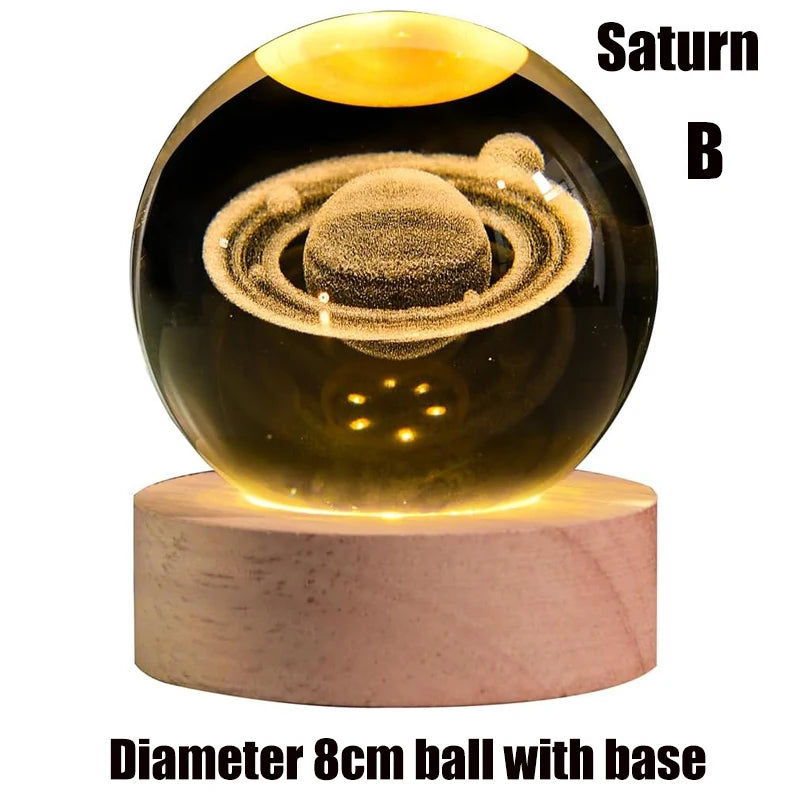 3D Crystal Galaxy Night Light