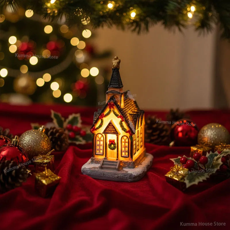 Lighted Wooden House Holiday Gift