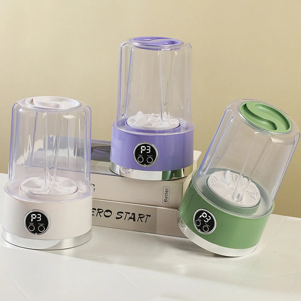 Cordless Mini Washing Machine – 1L Portable USB Rechargeable Washer for Travel & Clothes