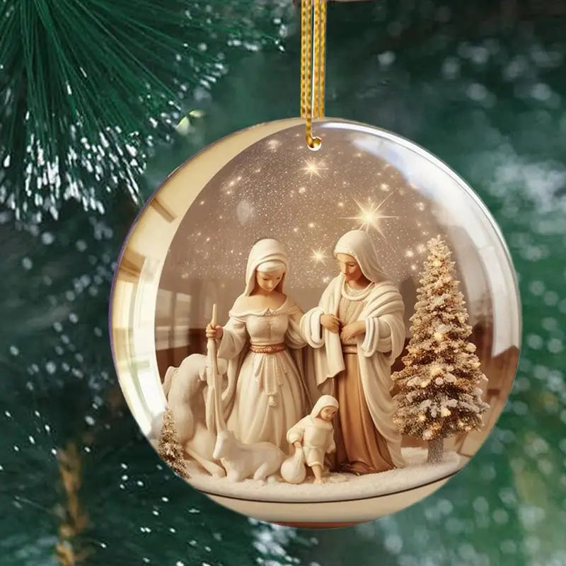 2D Nativity Scene Holiday Pendant