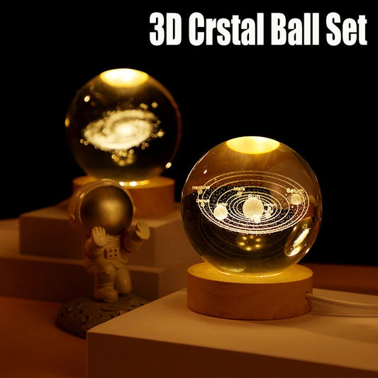 3D Crystal Galaxy Night Light
