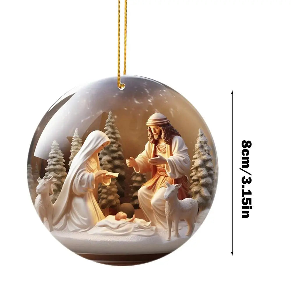 2D Nativity Scene Holiday Pendant