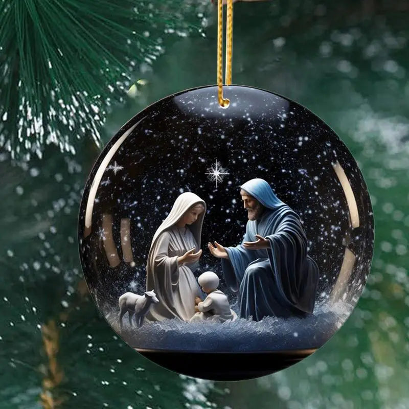2D Nativity Scene Holiday Pendant