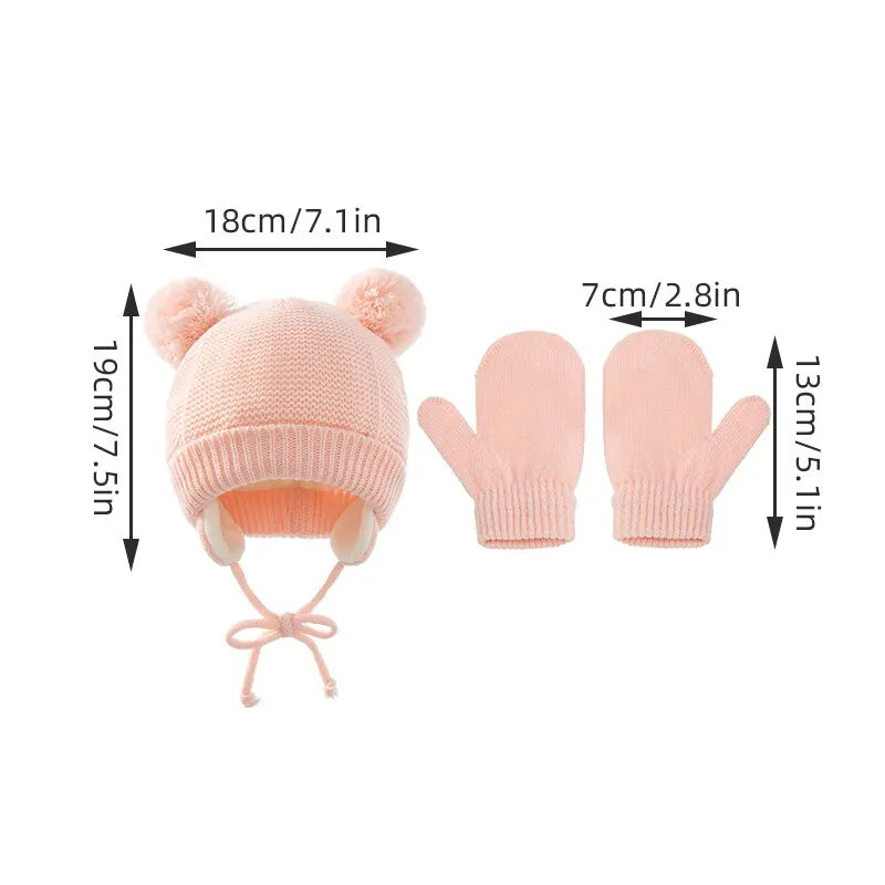 Toddler Beanie Cap with Gloves