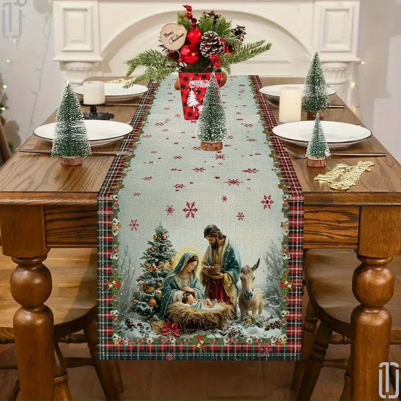 Nativity Scene Christmas Table Runner