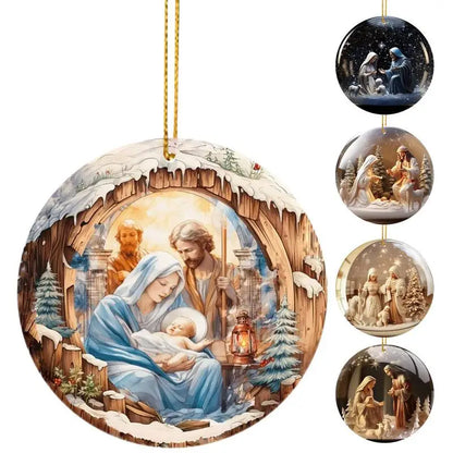 2D Nativity Scene Holiday Pendant