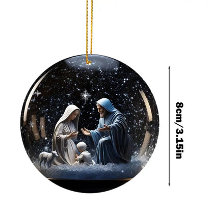 2D Nativity Scene Holiday Pendant