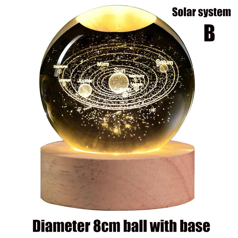 3D Crystal Galaxy Night Light