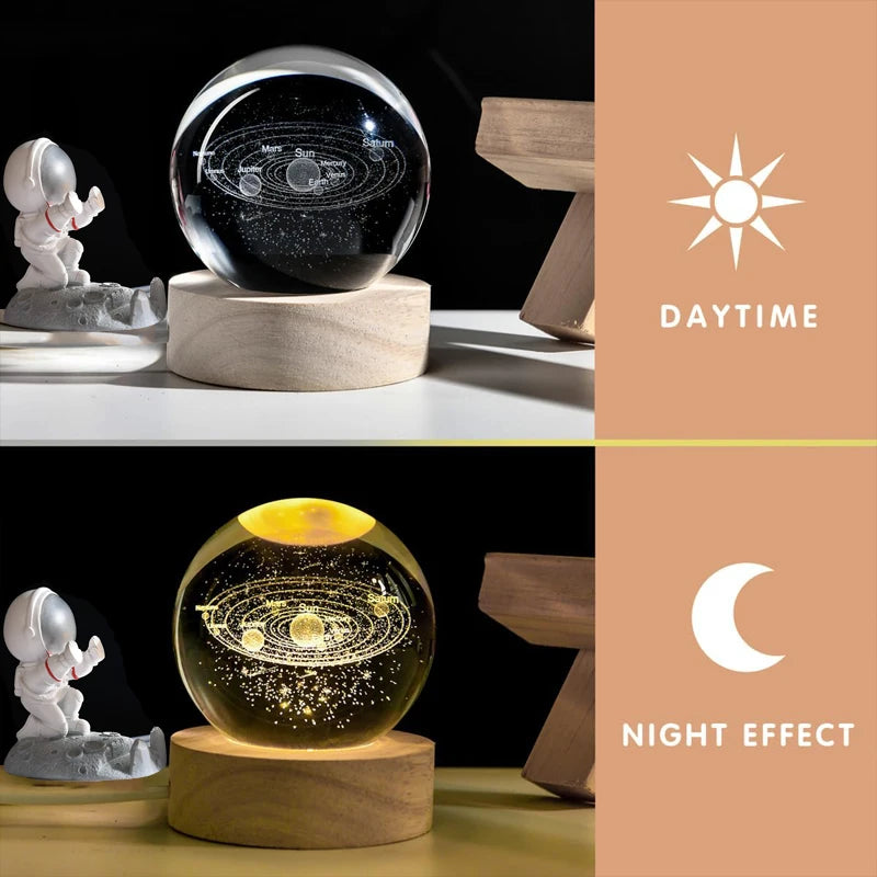 3D Crystal Galaxy Night Light