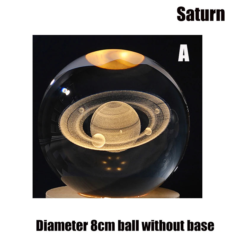 3D Crystal Galaxy Night Light