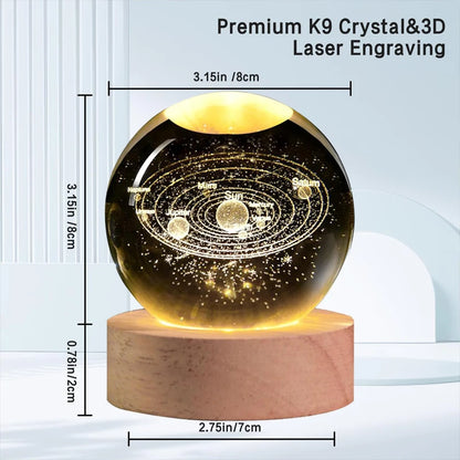 3D Crystal Galaxy Night Light