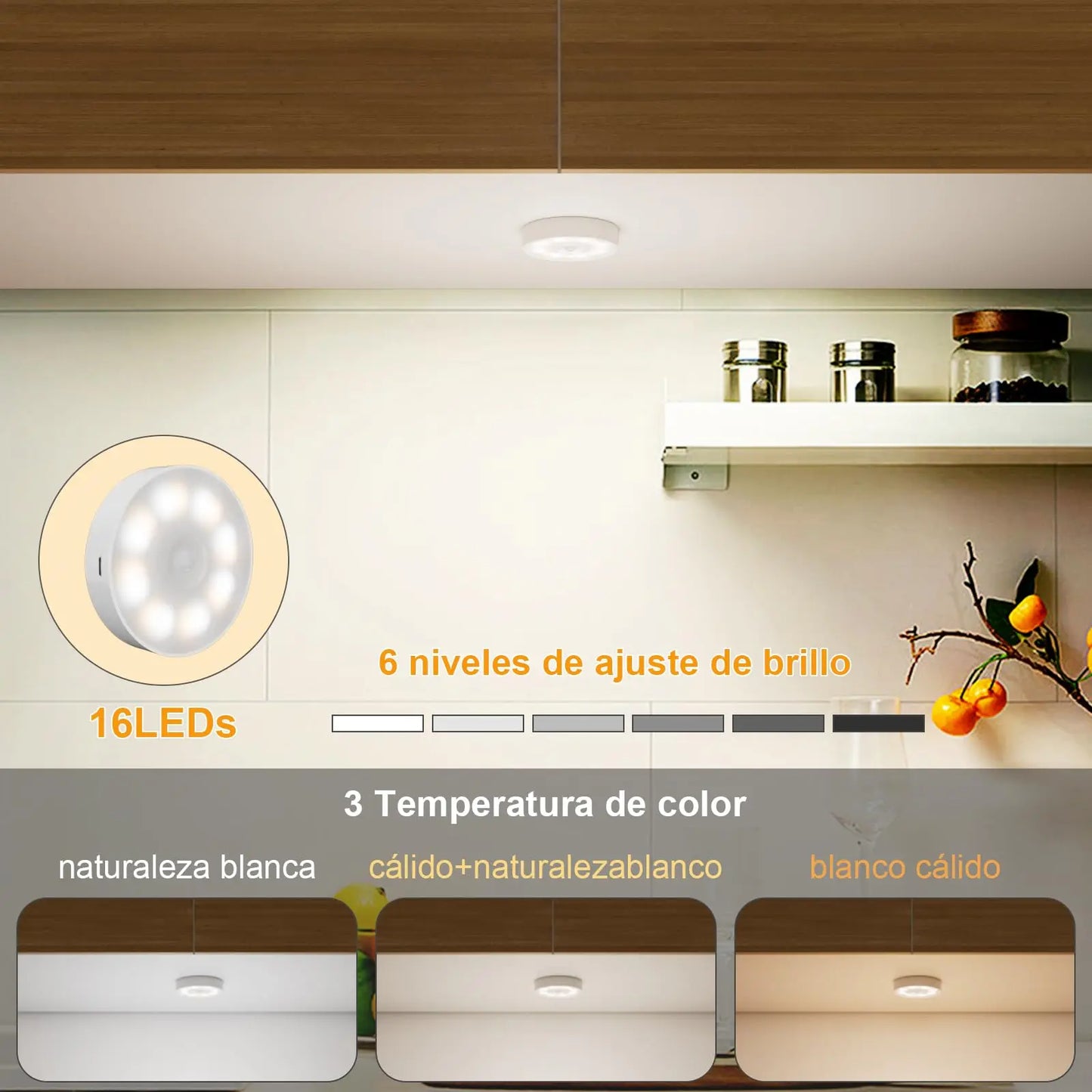 Rechargeable LED Closet Magnetic Lamp