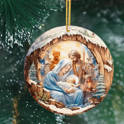2D Nativity Scene Holiday Pendant