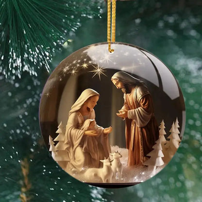 2D Nativity Scene Holiday Pendant