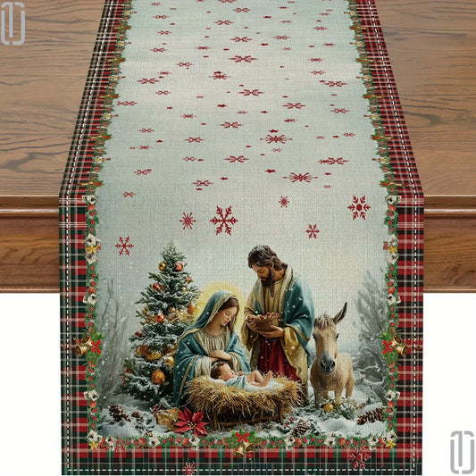 Nativity Scene Christmas Table Runner