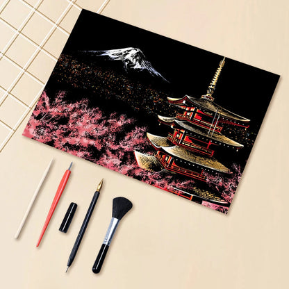 Scratch Art Kit – City Night View Scratch Painting with Tools for Kids & Adults