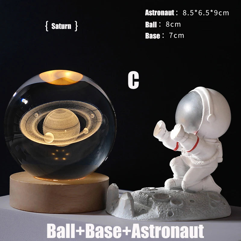 3D Crystal Galaxy Night Light