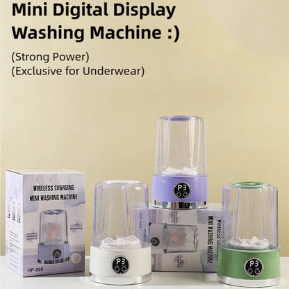 Cordless Mini Washing Machine – 1L Portable USB Rechargeable Washer for Travel & Clothes