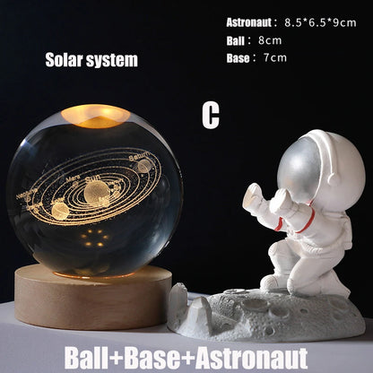 3D Crystal Galaxy Night Light