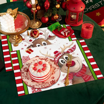 Christmas Elk Deer Table Mats