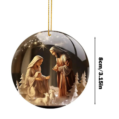2D Nativity Scene Holiday Pendant
