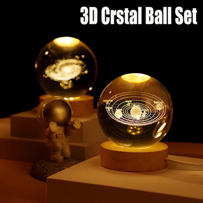 3D Crystal Galaxy Night Light