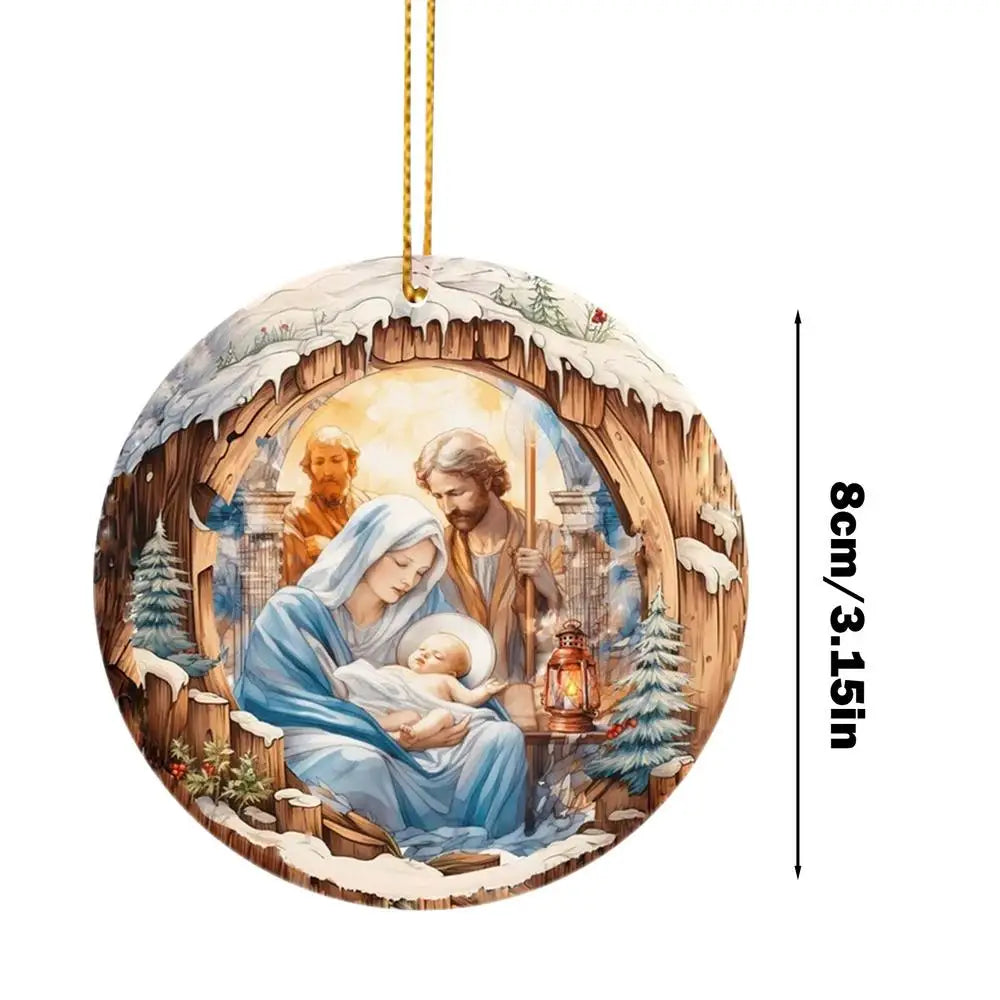 2D Nativity Scene Holiday Pendant