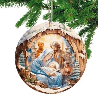 2D Nativity Scene Holiday Pendant
