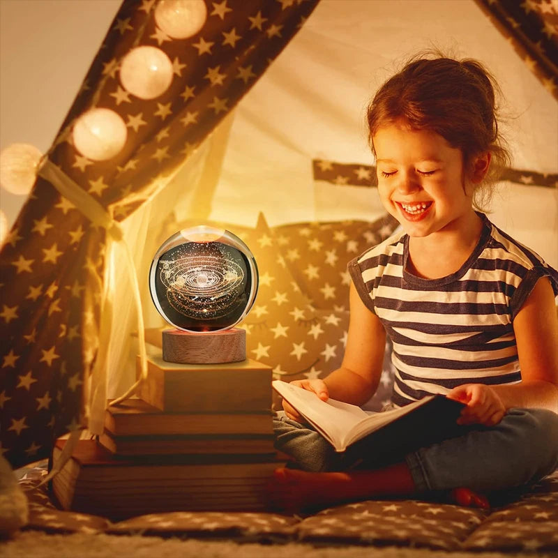 3D Crystal Galaxy Night Light