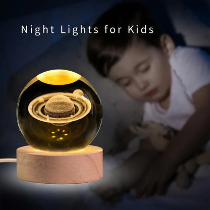 3D Crystal Galaxy Night Light
