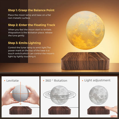 Magnetic Floating 3D Moon Lamp