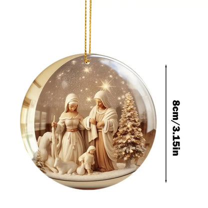 2D Nativity Scene Holiday Pendant